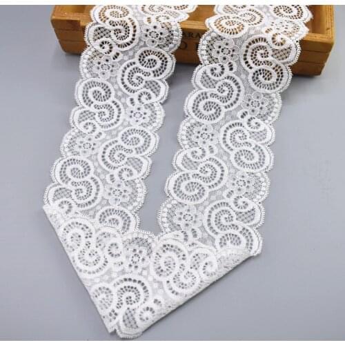 5Yards/Lot White Elastic Lace Ribbon Lace Trim Embroidered for Sewing Underwear Wedding Clothing accessories African Lace Fabric