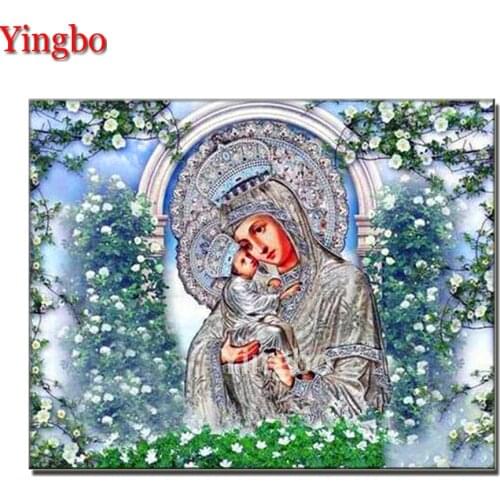 5D DIY Diamond Painting Religious Madonna & baby Picture By Numbers Drawing Embroidery Rhinestone Full Drill Home Decor Gifts