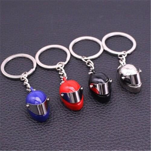 New Motorcycle Helmets Key chain Women men Cute Safety Helmet Car Keychain Bags Hot Key Ring gift Jewelry wholesale