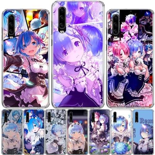 Anime ReZERO Ram Rem Phone Case For Huawei P40 P30 P20 P10 Mate 10 20 30 Lite Pro P Smart Z 2018 Plus 2019 Cover Shell Coque