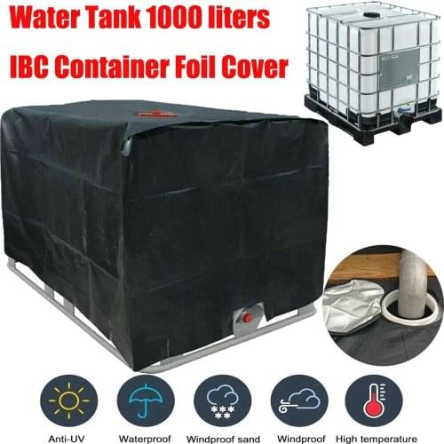 Black Water Tank Protective Cover 1000 Liters IBC Container Waterproof Dustproof Cover Sunscreen Oxford Cloth 210D Outdoor