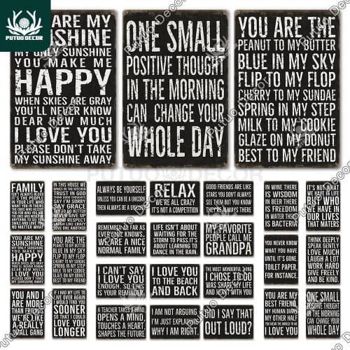 Putuo Decor Sentence Sign Metal Signs Vintage Tin Sign Retro Decoration for Home Family Bar Pub Club Man Cave Wall Metal Decor