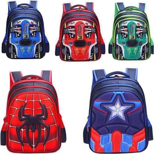Childrens schoolbags wholesale America car 3d hero backpack 1-3-6 grade boys bag cute backpack boys and girls book bag school