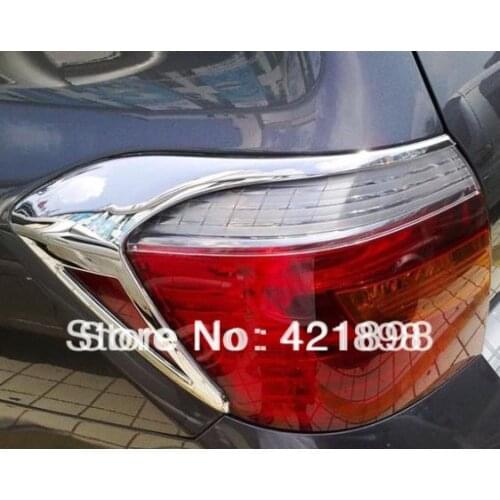 For Toyota Highlander 2008 2009 2010 ABS Chrome Tail Light Rear Back Frame Lamp Cover molding