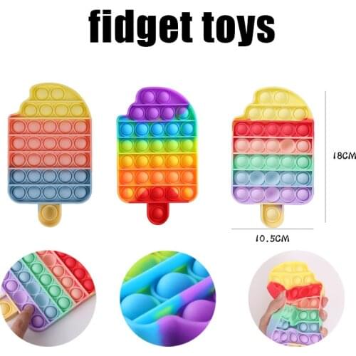 Ice Cream Shape Push Bubble Sensory Toys Anti Stress Squeeze Desktop Puzzle Toys Desktop Decompression Toys