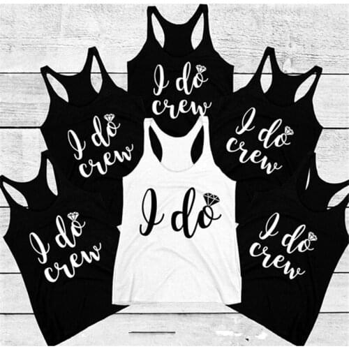 Custom I Do Crew Wedding Tank Tops Bachelorette Party Tanks Destination Bride Party Tanks Bride/Bridesmaid Gift Driking Party