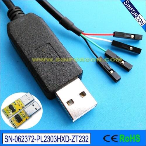 Pl2303hxd usb serial uart rs232 adapter cable with dupont 2 54mm socket usb serial adatper cable