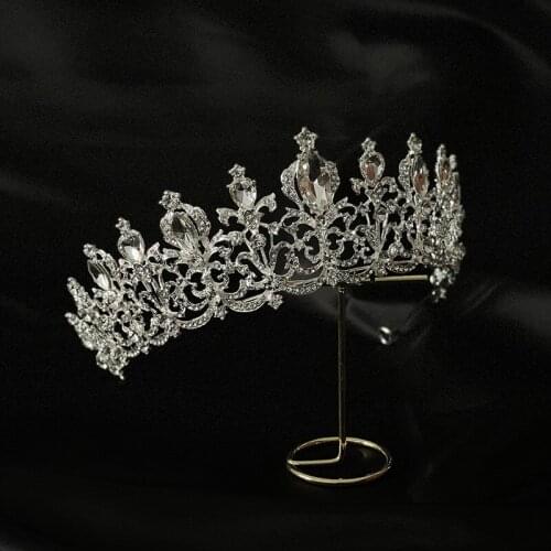 Korean Fashion Crowns Beautiful Headpiece Headbands Bride Wedding Tiaras Hair Accessories for Prom Birthday Costume Party BH