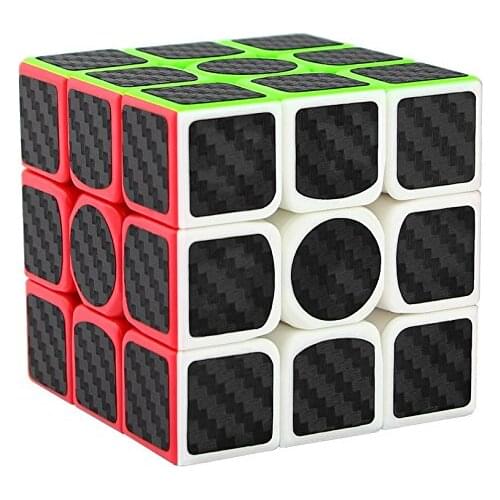 Cuberspeed 3x3 Speed Cube Carbon Fiber Sticker Cool Magic Cube Puzzle Brain Teaser Toys