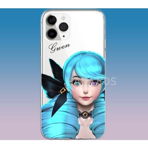 League of Legends Gwen TPU Transparent Phone Case for All Phone Models 6S 8P X 11promax 12 LOL HD Printing Soft TPU Cover Gift