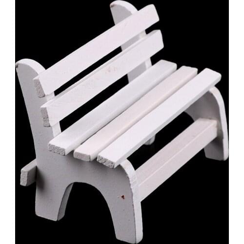 Hot Mini Home Garden Decor Miniatures Dollhouse Furniture Chair Bench Stool Ornaments Wooden Props Diy Toys