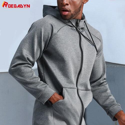 ROEGADYN Man Jacket Training Running Jacket Men Hoodie Sports Jacket Man Clothes Running Winter Basketball Gym Hoodie Workout