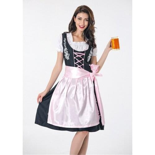 Germany Tradition Bavarian Dirndl Beer Girl Fancy Dress Sexy Women Oktoberfest Maid Wench Cosplay Costume