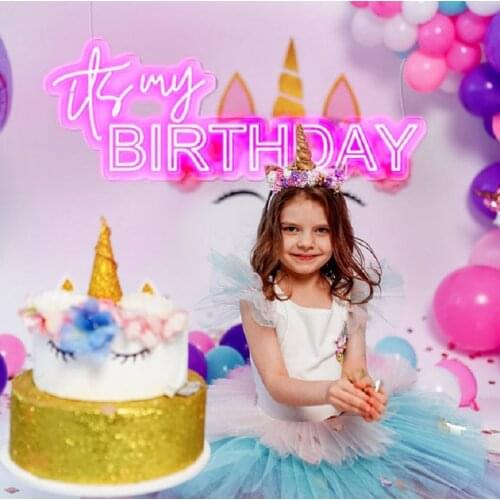 Its my birthday Neon Sign Party Decoration Neon Sign Happy Birthday Neon Light Wall Hanging Design Neon Light Custom Party