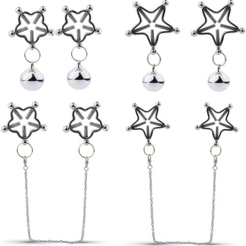 New Star BDSM Metal Nipple Clamps Fetish Women Tease Chain Bell Erotic Sex Toys Body Jewelry Adjustable Nipple Clip For Female