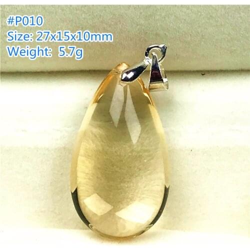 Top Natural Yellow Citrine Pendant Jewelry For Women Lady Men Quartz Silver Crystal 27x15x10mm Beads Water Drop Gemstone AAAAA
