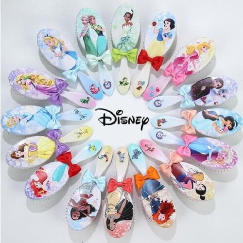Disney Frozen Princess Mickey Cartoon Comb Bowknot Anti-static Air Cushion Hair Care Brushes Pretend Toys Gift Box For Girls