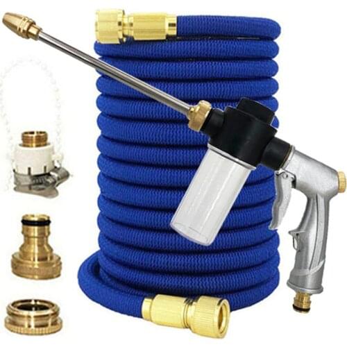 25ft-125ft Gardening Hose High Pressure Spray Gun Hose Car Washing Machine Hose Gardening Watering Nozzle Cleaning Water Gun