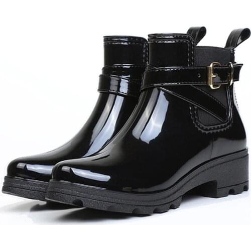 Rain Boots Women Martins Ankle Bootie Waterproof Rubber Walking Shoes Girls Fashion Ladies Winter Shoes for Outdoor Rainy Day