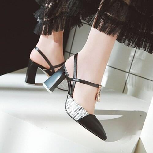 Big Size high heels sandals women shoes woman summer ladies Fashion water drill thick heel toe shoes