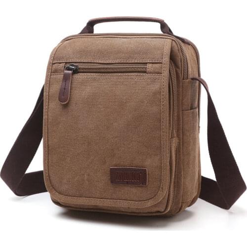 Mens Canvas Messenger Bags Large Capacity Crossbody Bag Multifunction Vintage Travel Outdoor Shoulder Sling Bag