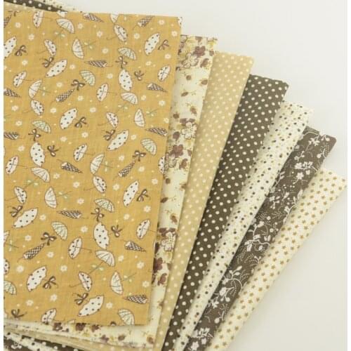 Booksew Tissu African Ankara Fabric Cotton Fabric Khaki Floral Theme 7PCS/lot for Quilting Patchwork Meter Material Tilda Pillow