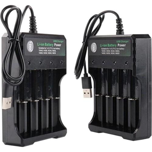 Universal Smart Rechargeable Li-ion Battery Charger for 18650 18500 16340 14500 4-Slot Battery Charger Aaa Li-Ion Battery