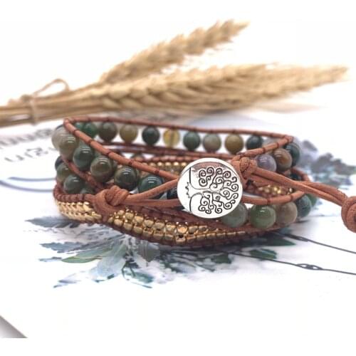 Style Restoring Ancient Ways Multilayer India Stone Female Bracelet Copper Bead Beaded Bracelet Braided Bracelet Evil Eye