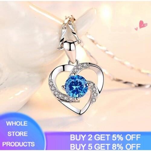 Infinity Love Heart Silver Pendant Necklace 925 Sterling Silver Choker Statement Necklace Women Silver 925 Jewelry With Gift Box