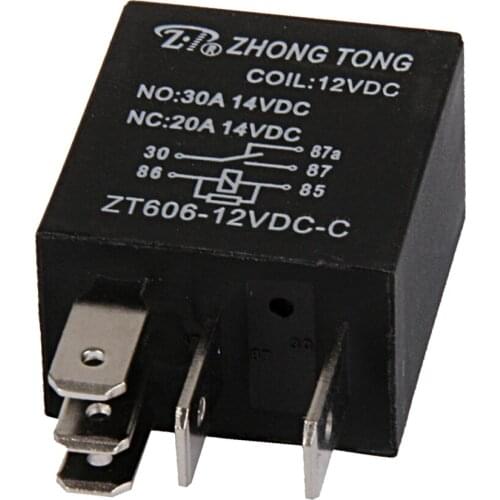 ZT606-12V-C-R DC 12V 20A/30A AMP SPDT Relay Relays 5 P For Car Truck Vehicles