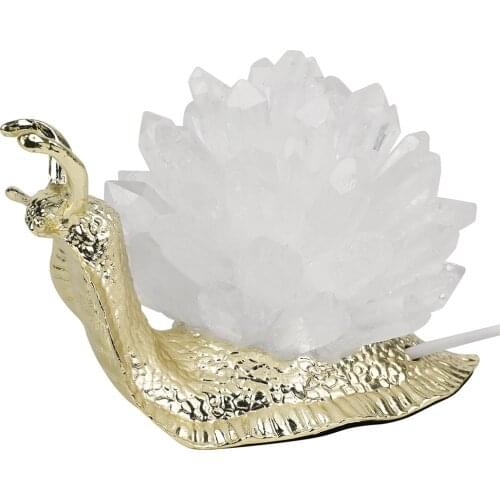 1pcs Natural Stones Crystal USB Lamp Snails Shapes Night Light White Quartz Amethyst Home Decor