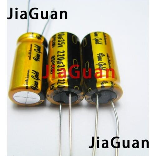 10PCS NICHICON FG 35V220UF 10x20MM fine gold 220UF 35V FineGold 220UF35V MUSE Audio Capacitor 220UF/35V