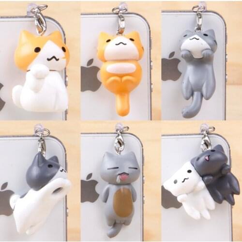 2pcs Cute Cat Dust Plug Phone Anti Dust 3.5mm Universal Phone Dust Plug for HTC Samusng iPhone Headphone jack Dustproof Plug