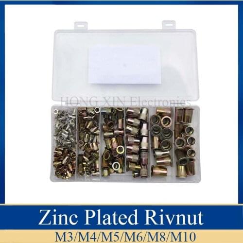 220pcs for Rivnuts Set Nutserts Threaded Rivet Nuts Carbon Steel M3-M10