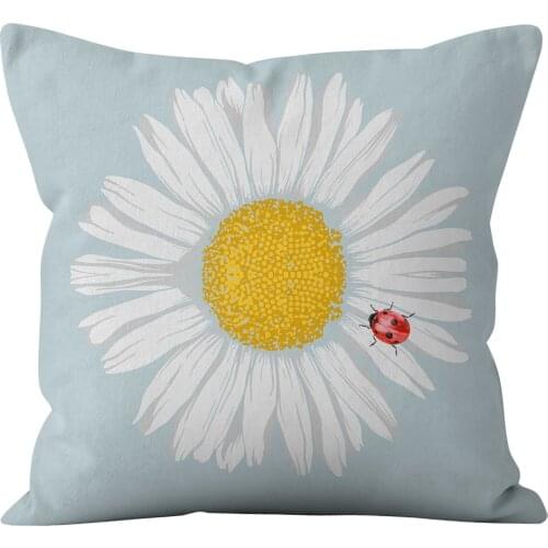 45*45cm Daisy Sun Text Pillowcase You Are My Sunshine Word Cushion Case Short Plush Pillow Cover