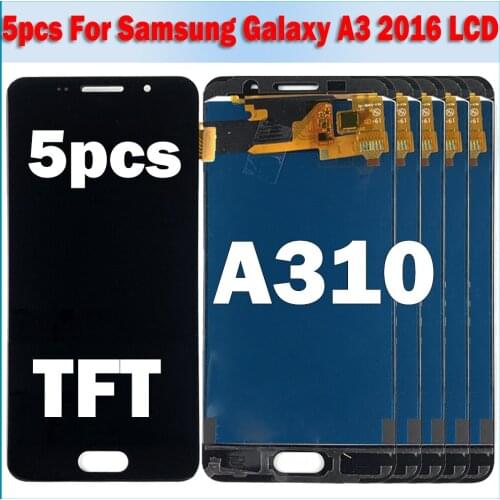 5 Piece/lot LCD For Samsung Galaxy A3 2016 A310 A310F A310M A310Y LCD Display Touch Screen Digitizer Assembly Adjust brightness
