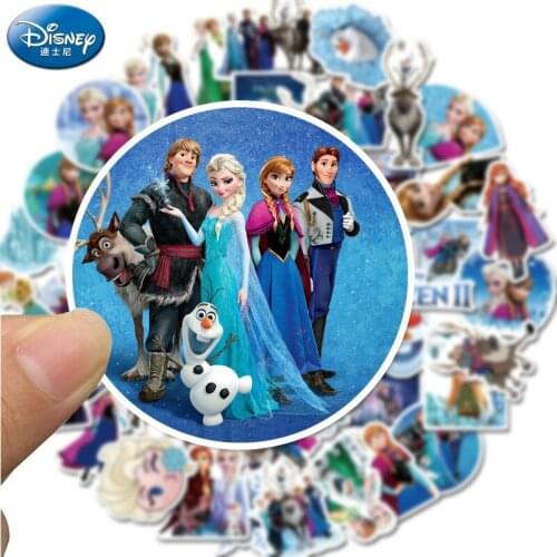 50pcs Disney Movie FROZEN 2 Sticker Animation Sticker Disney Princess Sticker Laptop Personality Sticker