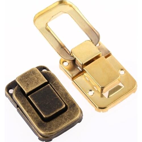 Antique Bronze/Gold Box Lock Jewelry Wooden Box Suitcase Hasp Latch Toggle Decorative Drawer Hasp With Screw Vintage Hardware