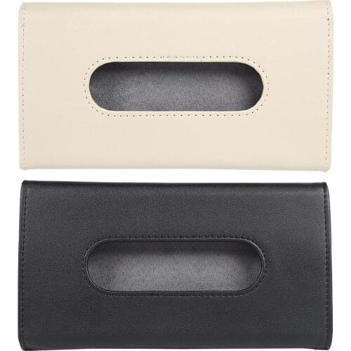 Auto Car Tissue Holder Coche Sun Visor Tissue Box Holder PU Leather Paper Napkin Cover Auto Interior Styling Accessories
