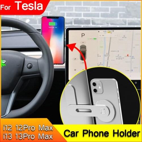 2021 For Tesla Model X S Y 3 Accessories Car Phone Holder Magnet Laptop Tablet Mount For iPhone 12/12Pro/12 Pro Max Bracket