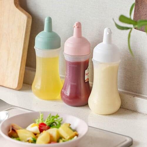 Ketchup bottle, squeeze sauce bottle, squeeze seasoning bottle with scale, salad dressing jam bottle, kitchen seasoning tool