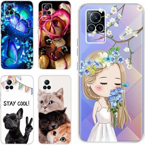 For Vivo V21e Case Soft TPU Slim Fundas Stylish Cute Painted Cover For Vivo V21e V2061 Phone Cases V21 E V 21E Shockproof Bumper