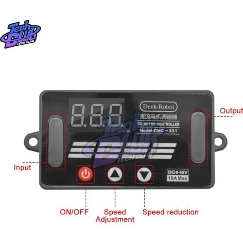 DMC-331 DC8V-55V 10A DC LED Digital PWM Motor Speed Controller Adjustable Speed Regulator Control Governor Switch 12V 24V 36V