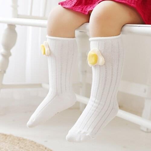 Baby Socks Newborn Non-slip With Grips Cotton Long Socks Cute Big Eyes Cartoon Patterned Sock Infant Girls Boys Knee High Socks