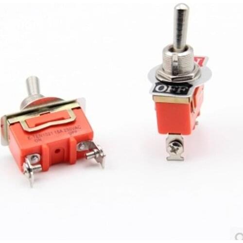 1pcs AC 250V 15A 2 Pin DPDT On/Off 2 Position Mini Toggle Switch E-TEN1021 Orange