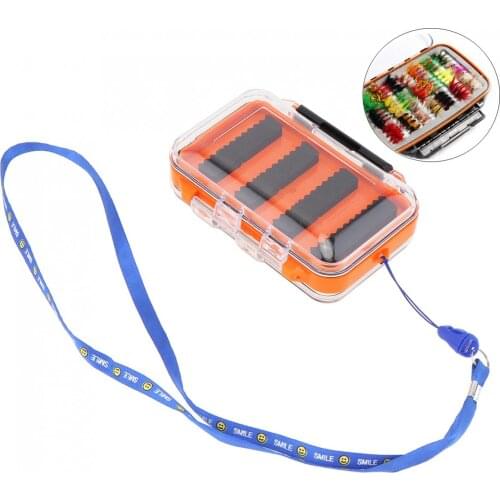 Double Sided Waterproof Flying Hooks Box Insect Lures Flying Bait Case Fly Fishing Tackle Box with Hang Rope