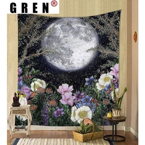 GREN Nordic Psychedelic Hanging Fabric Background Wall Covering Home Decor Wall Art Blanket Tapestry Bedroom hanging 95*73cm