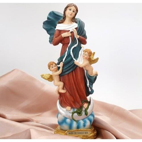 Virgen Angels figurine Articulos religiosos catolico Resin art statues for decoration Church estatuas religiosas home decor