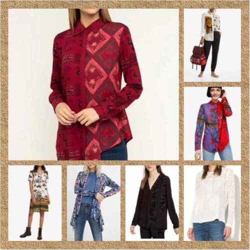 Spanish Desigual Ladies Printed Shirt Loose, slim and light shirt Embroidered to show the temperament of thin womens hot top