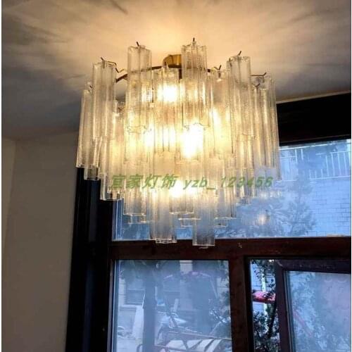 Italian glass tube chandelier Nordic post-modern light luxury creative living room dining room bedroom villa lamps